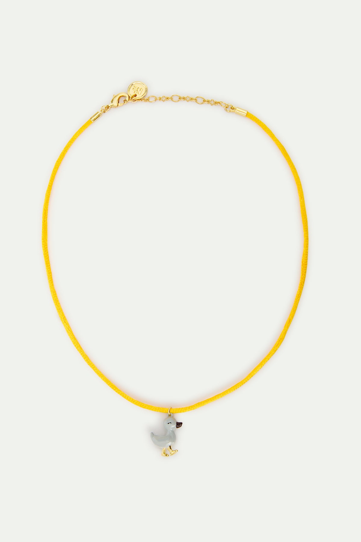 Yellow Pendant Necklace With Little Duck detail view