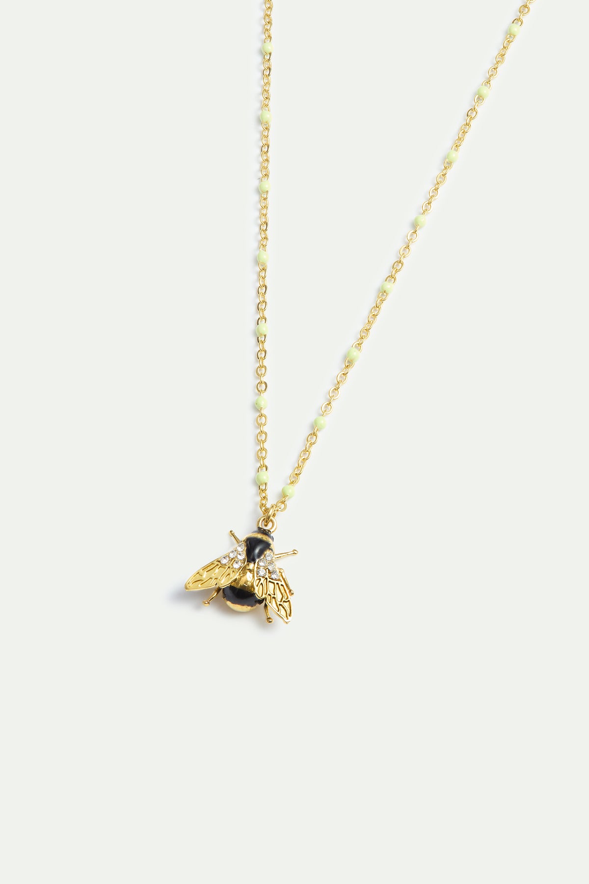 Gold Bees And Crystal Necklace alternate view
