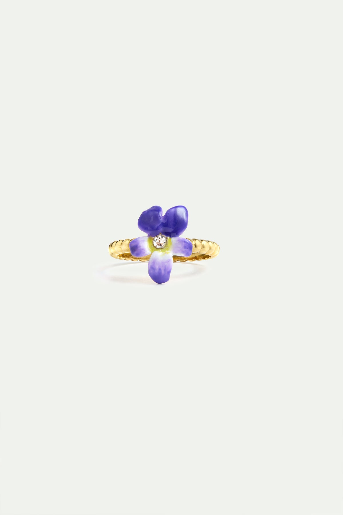 Small Violet And Faceted Crystal Ring alternate view