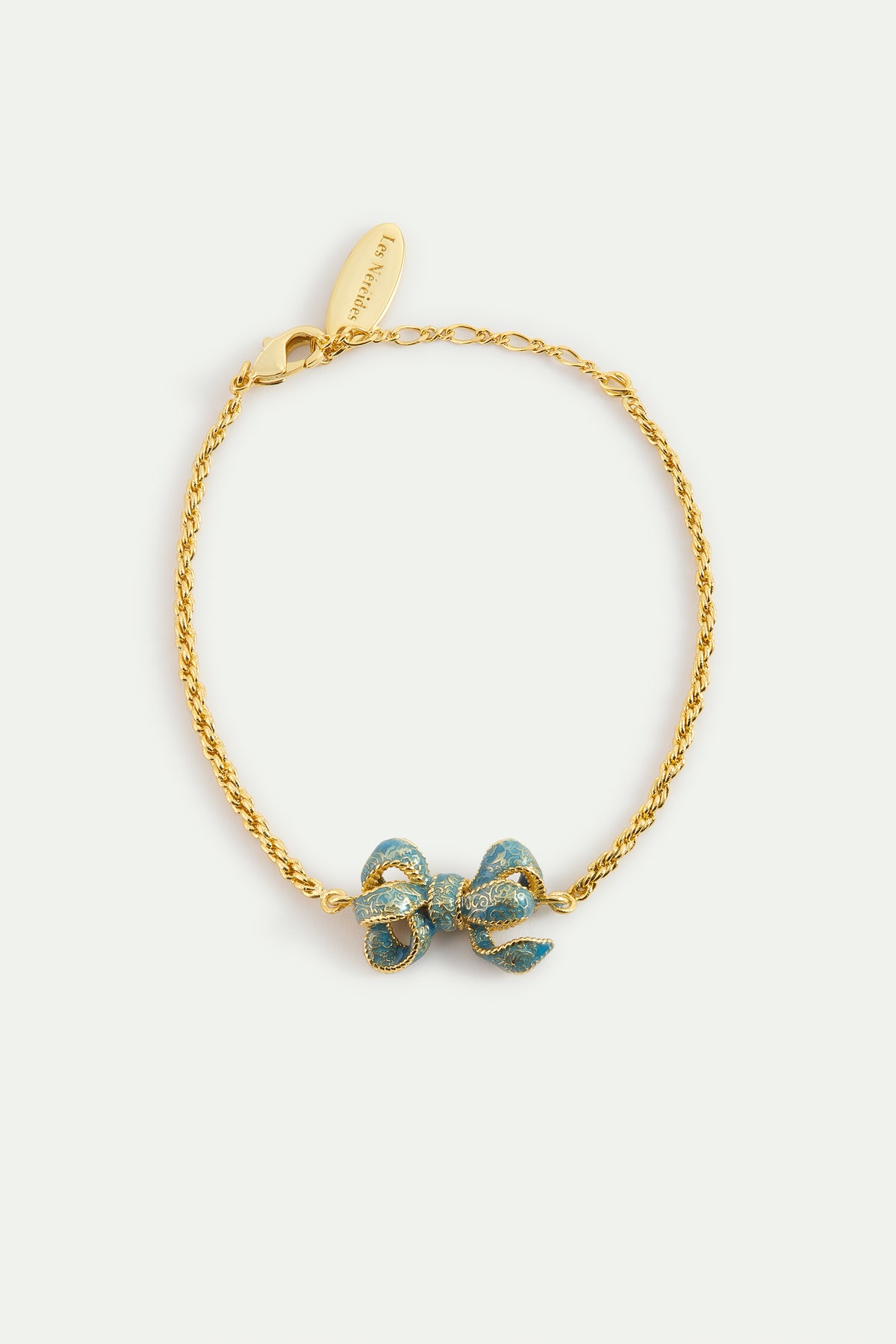 Blue And Gold Ribbon Bracelet front view