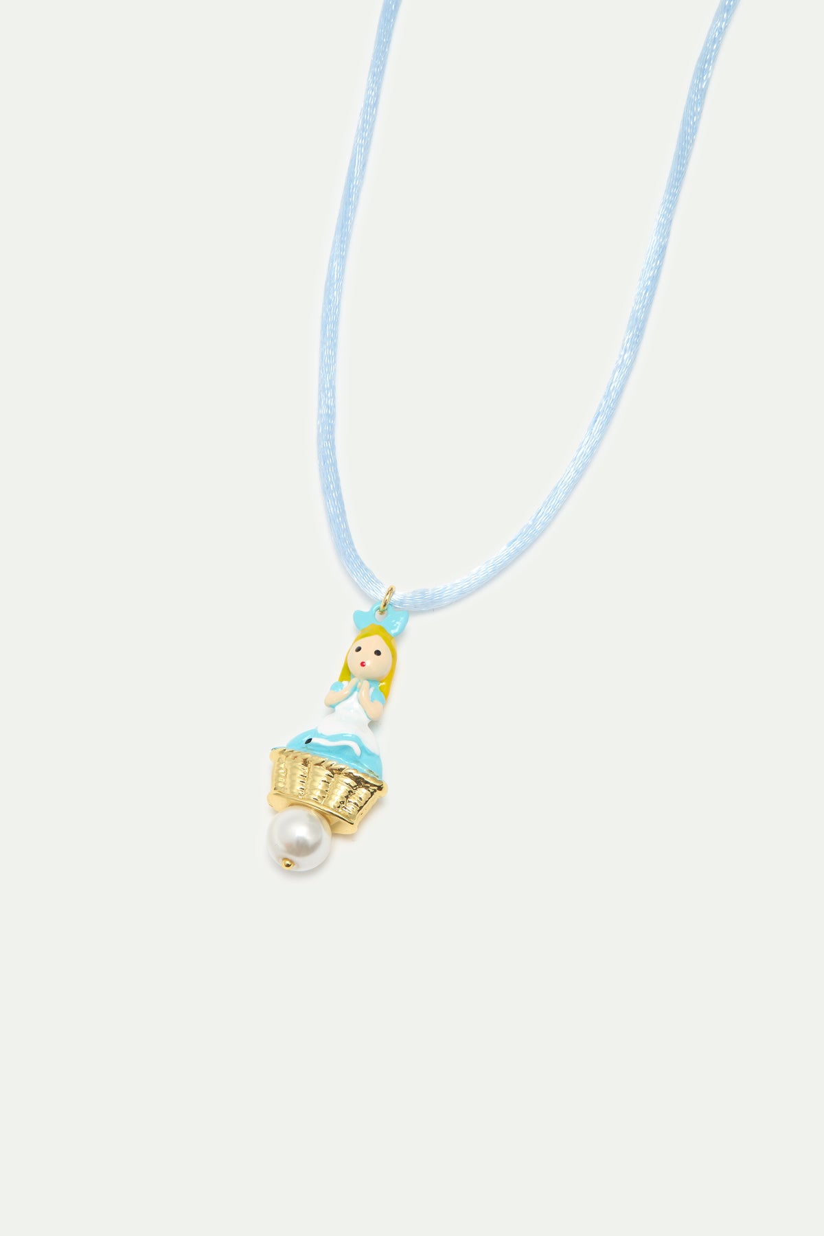 Alice And Imitation Pearl Blue Pendant Necklace alternate view