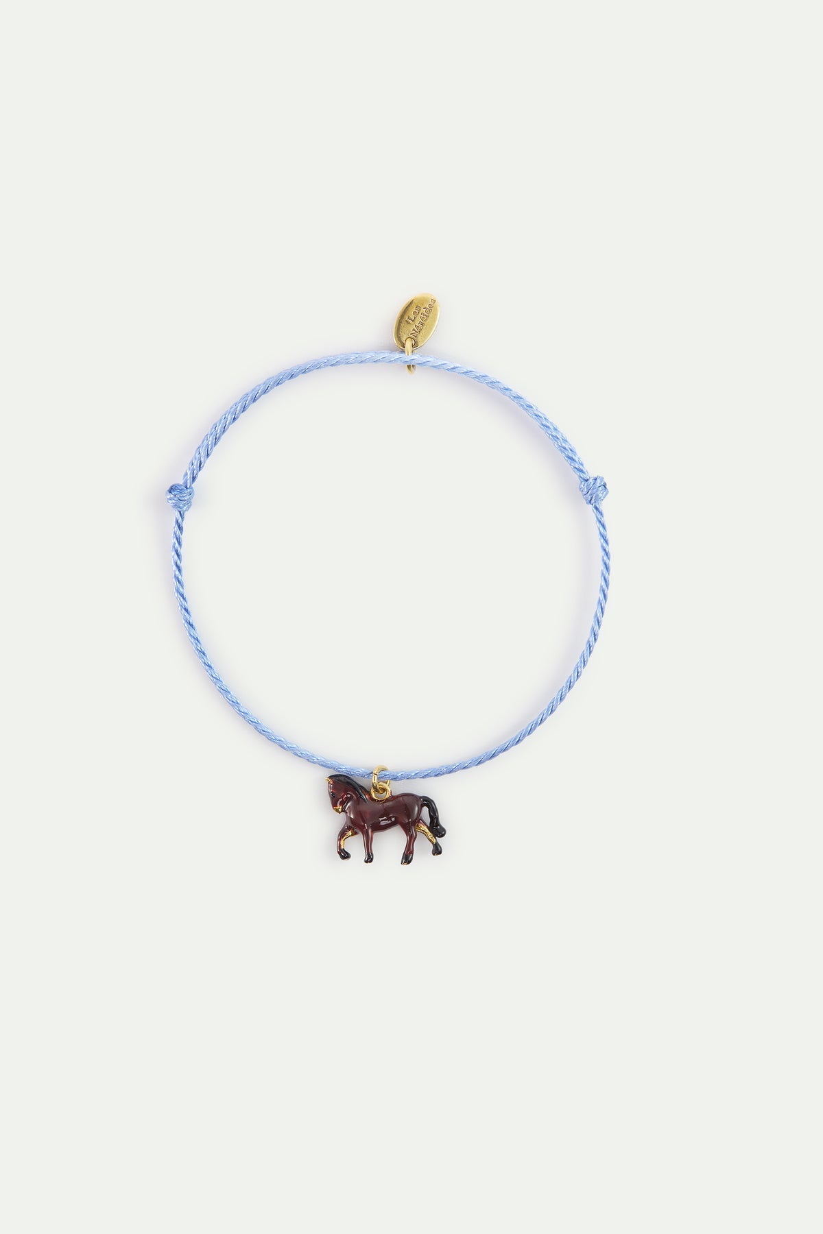 Blue Cord Horse Bracelet front view