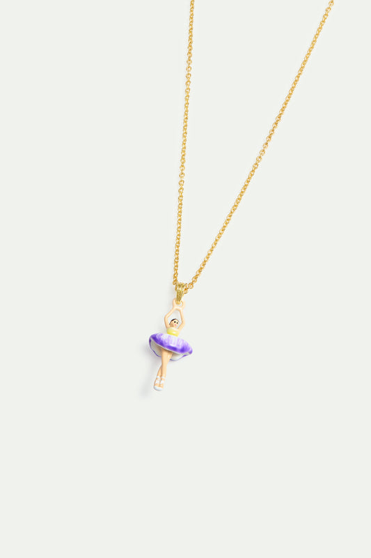 Purple And Yellow Tutu Ballerina Pendant Necklace alternate view