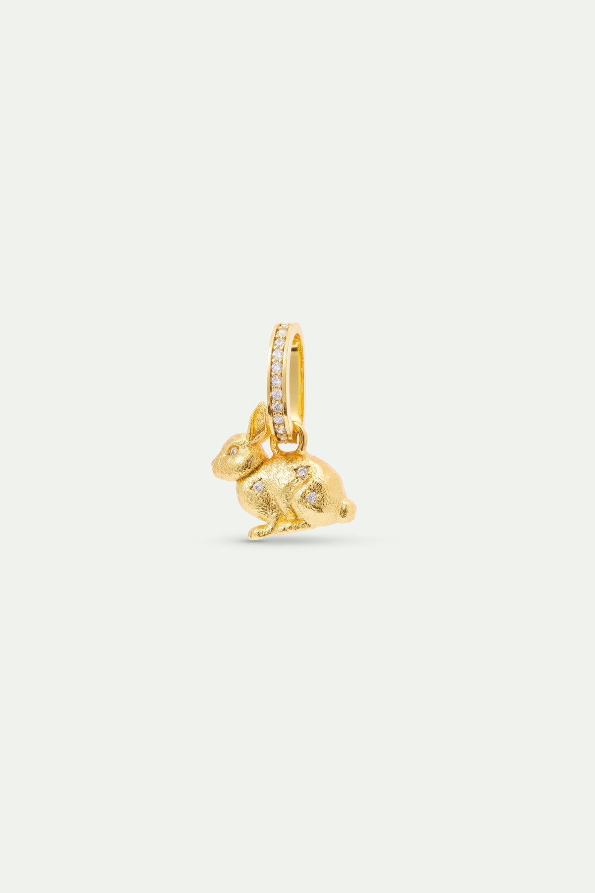 Gold Rabbit Pendant With Crystals