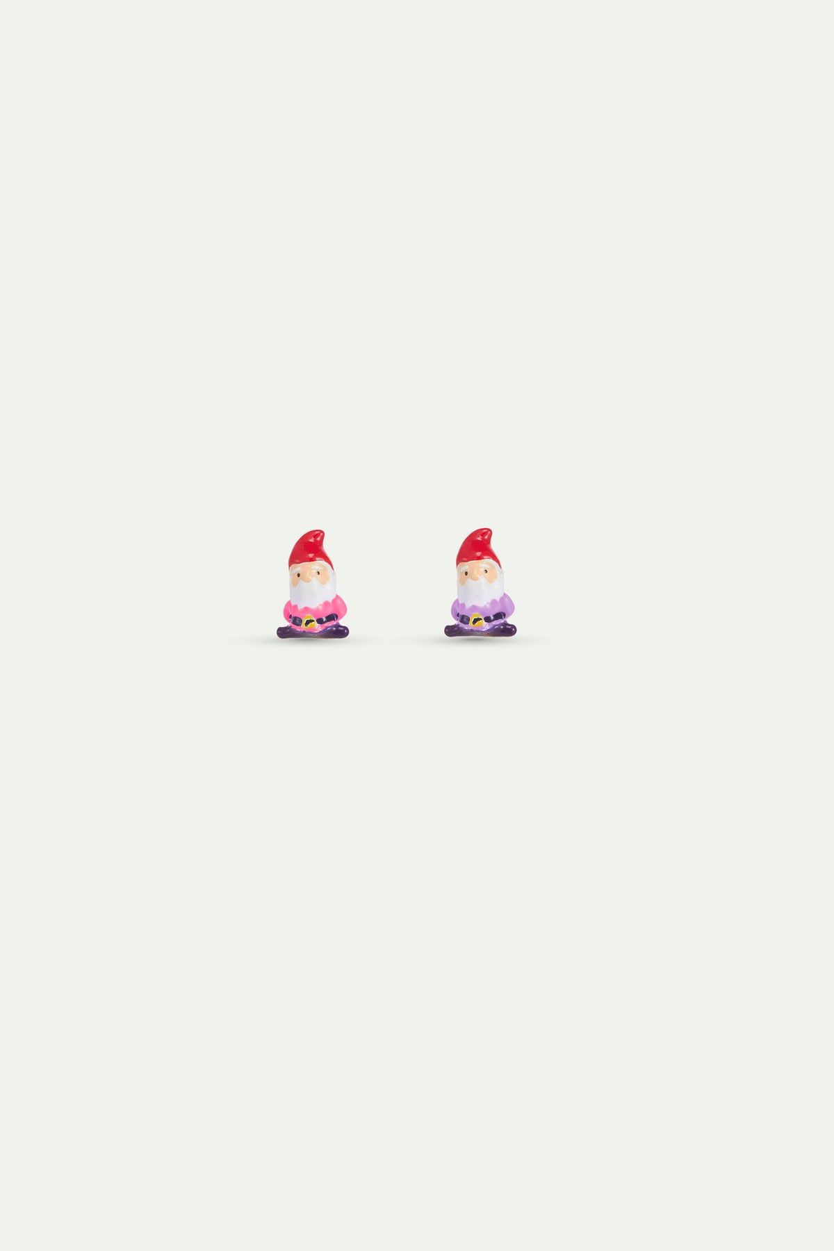 Asymmetrical Pink And Purple Dwarf Earrings stud view