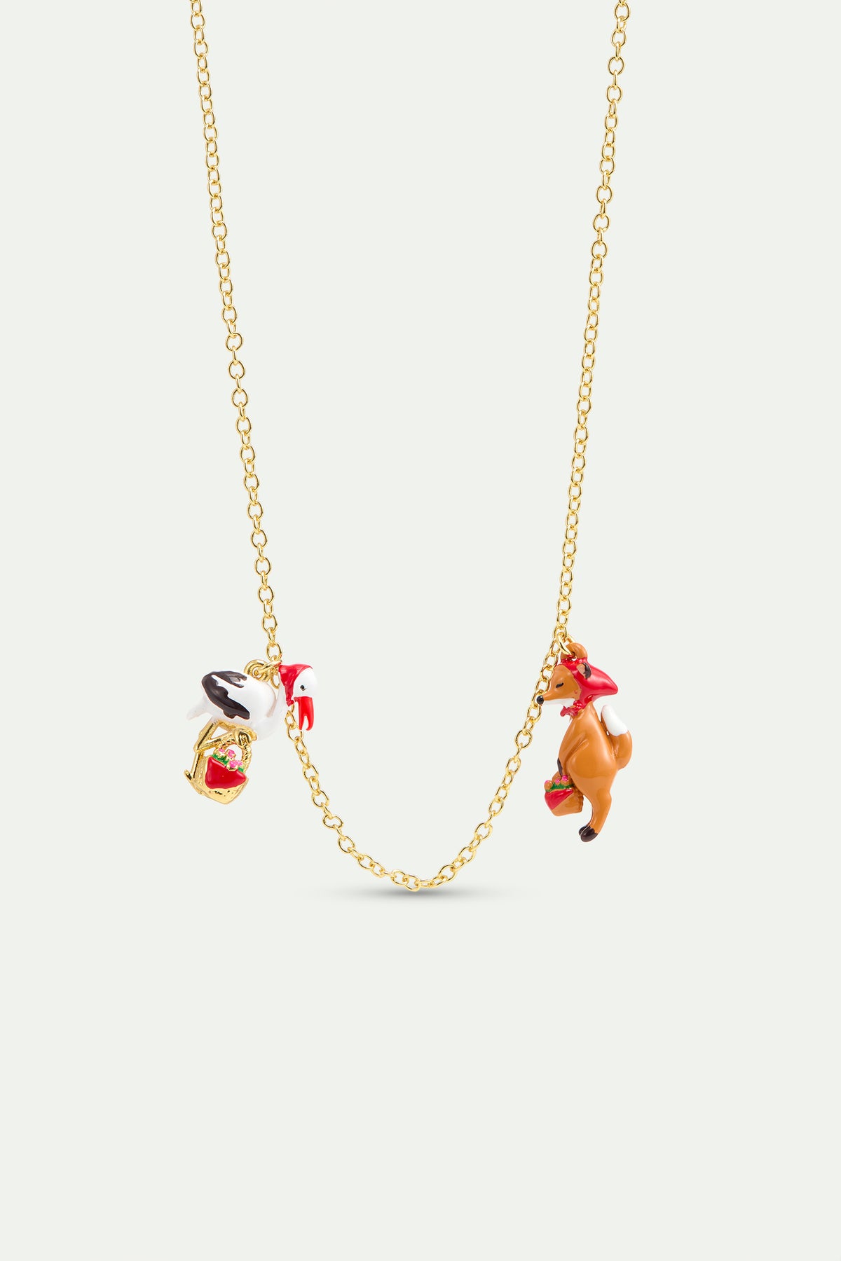 The Fox And The Stork Fine Necklace front view