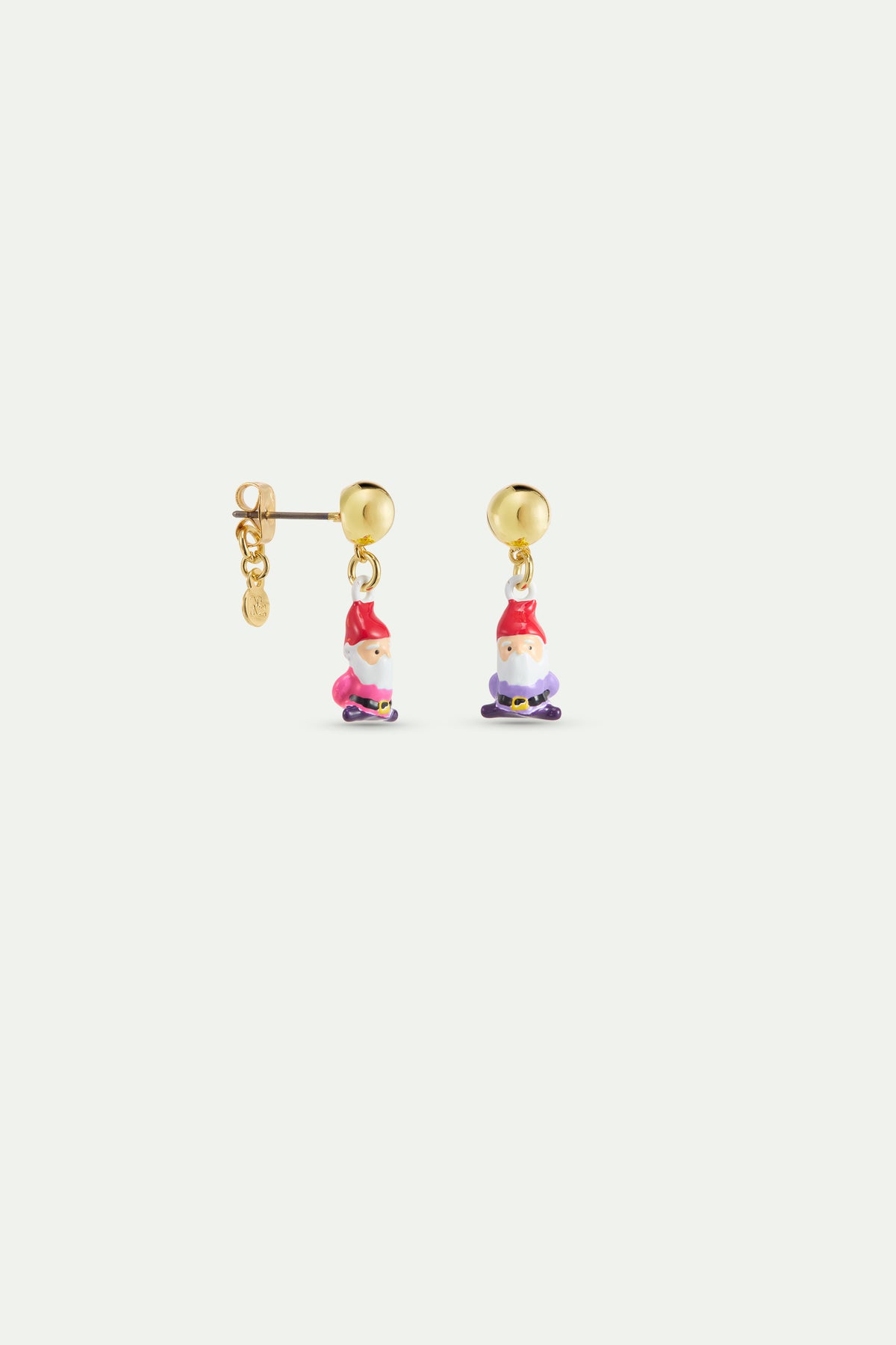 Asymmetrical Pink And Purple Dwarf Earrings alternate stud view