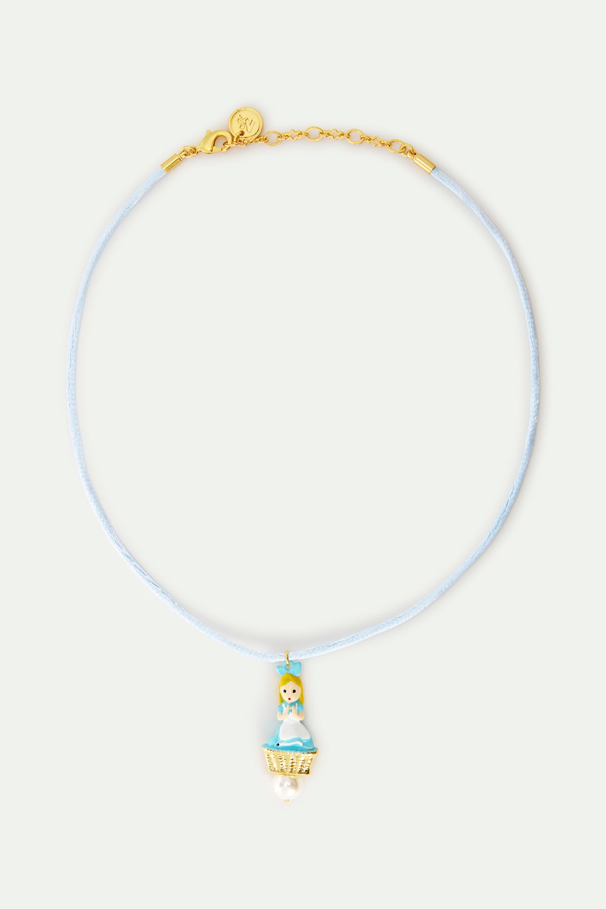 Alice And Imitation Pearl Blue Pendant Necklace detail view