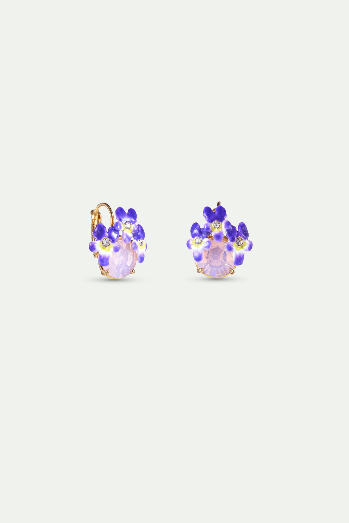Earrings With Round Pink And Purple Faceted Stones alternate french hook view