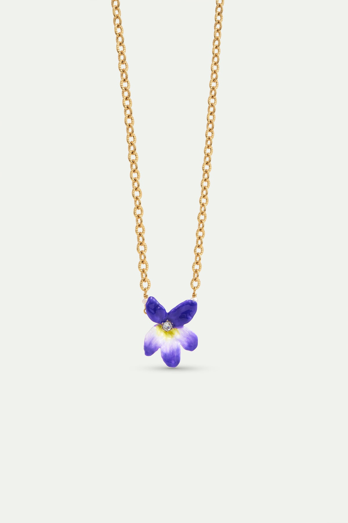 Violet And Faceted Crystal Necklace front view