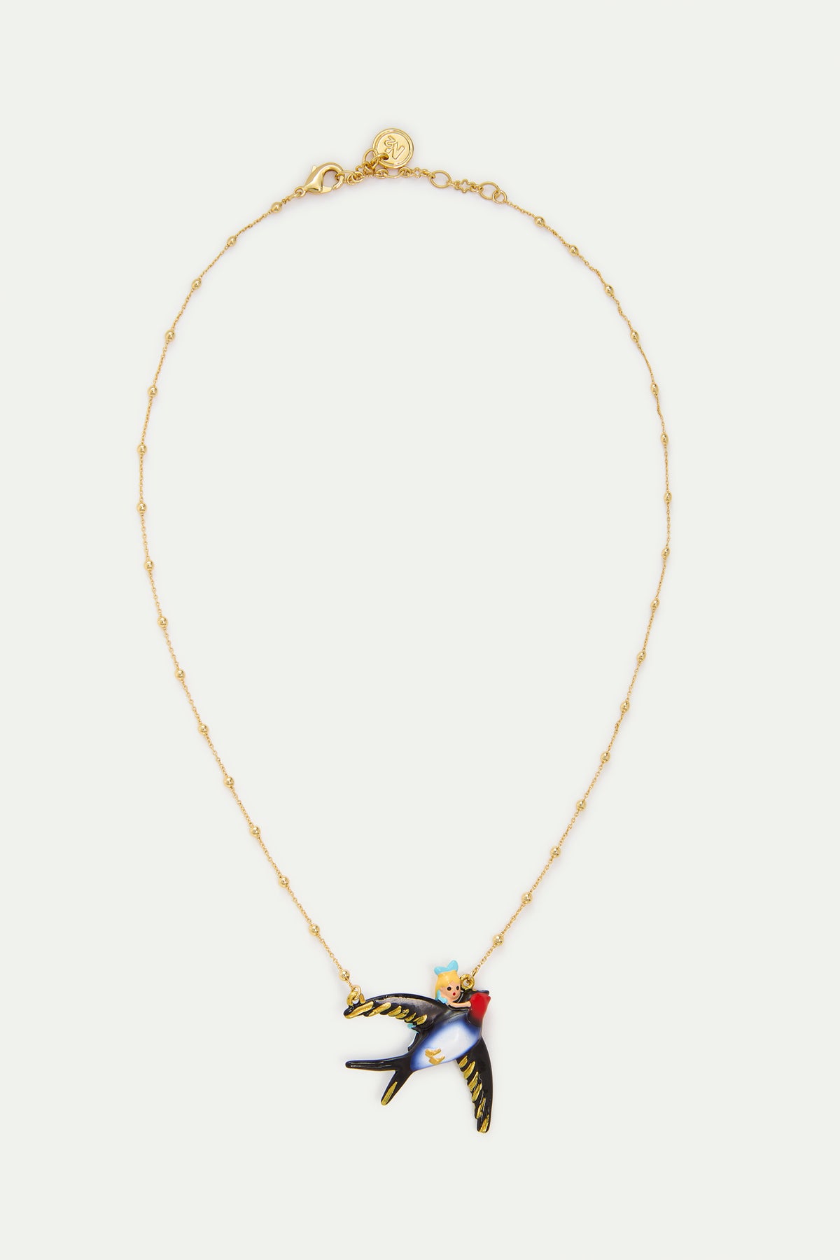 Alice And Swallow Blue Necklace detail view