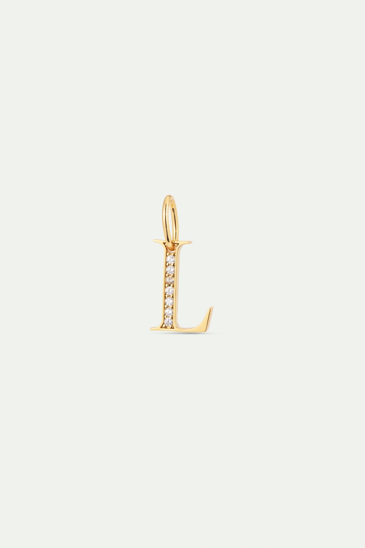 Gold Letter L Pendant With Crystals