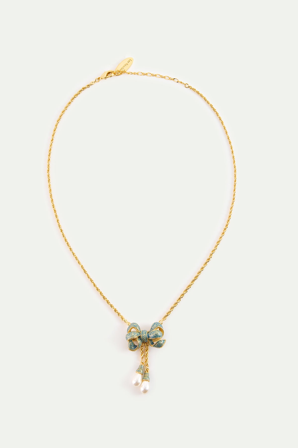 Blue And Gold Ribbon Fine Necklace detail view