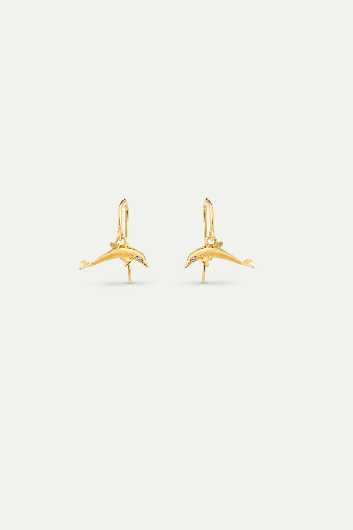 Gold Dolphin Hook Earrings Hook view