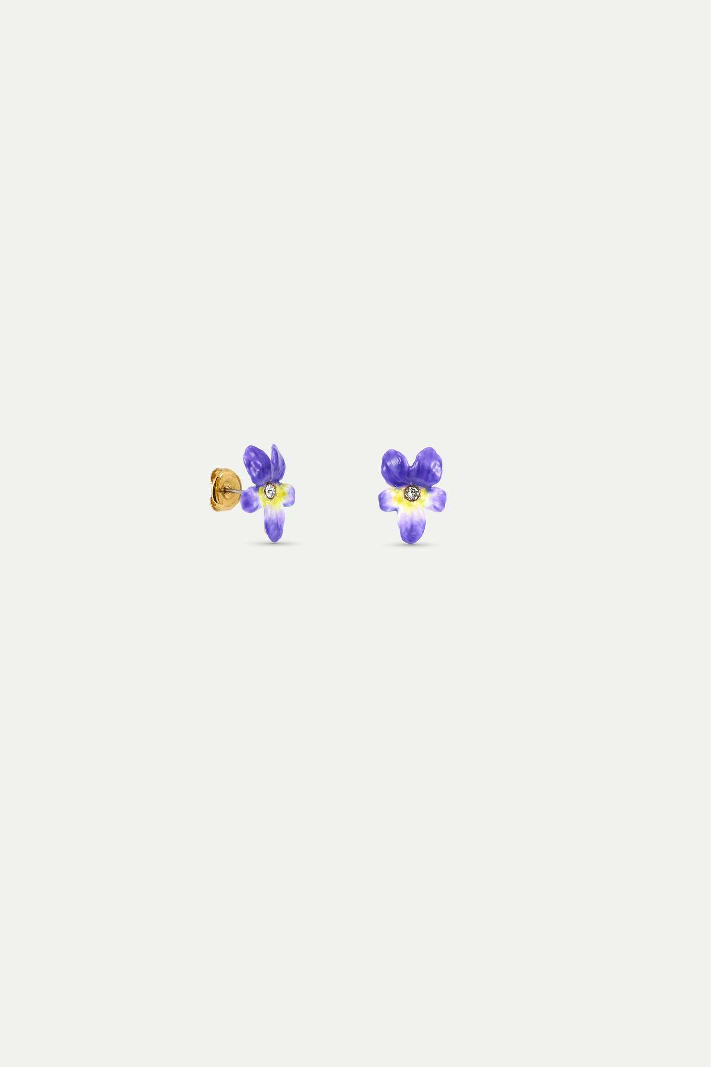 Violet And Faceted Crystal Earrings alternate stud view