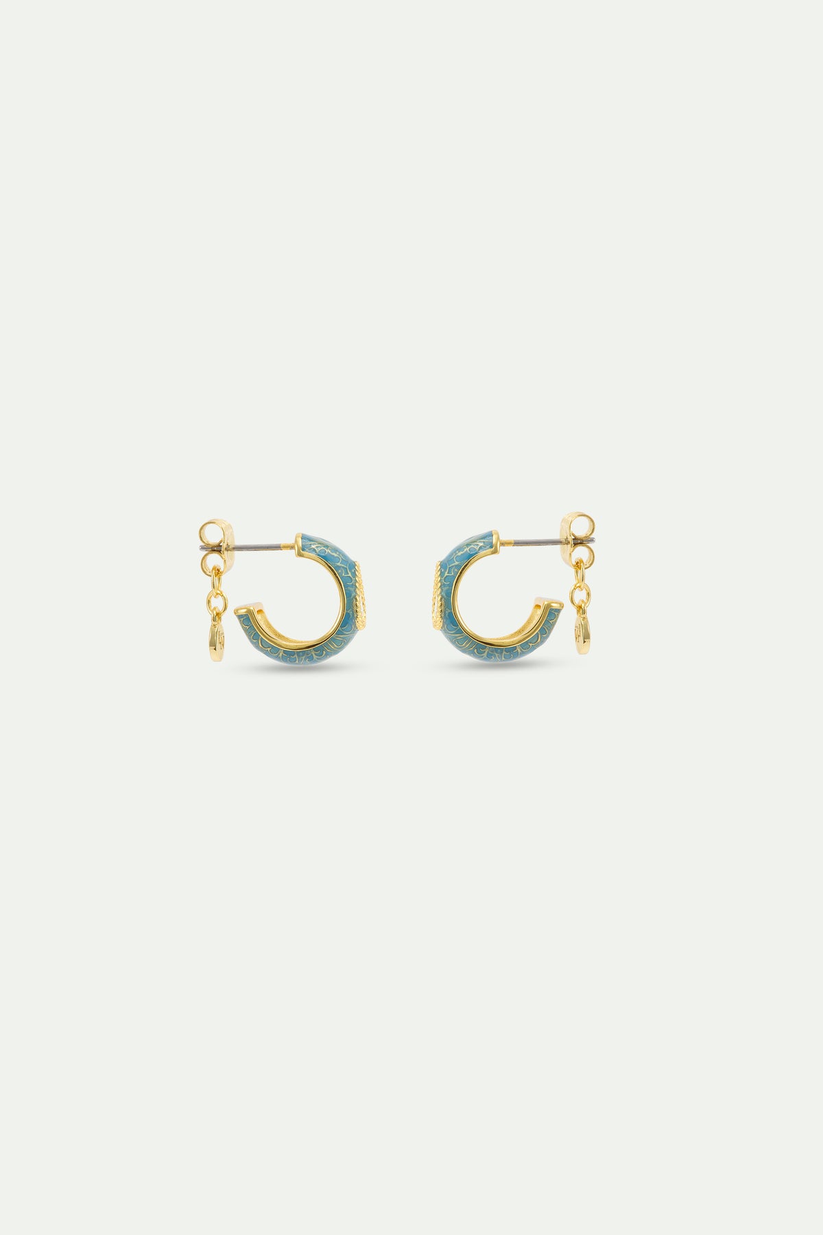 Blue Hoop Earrings With Stones view