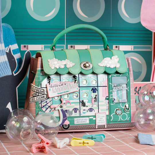 Bubble Cats Laundromat Mini Grace Bag