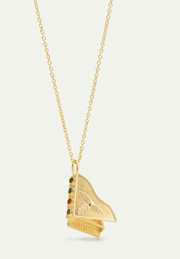 Gold Piano Pendant Necklace | AXOP3041