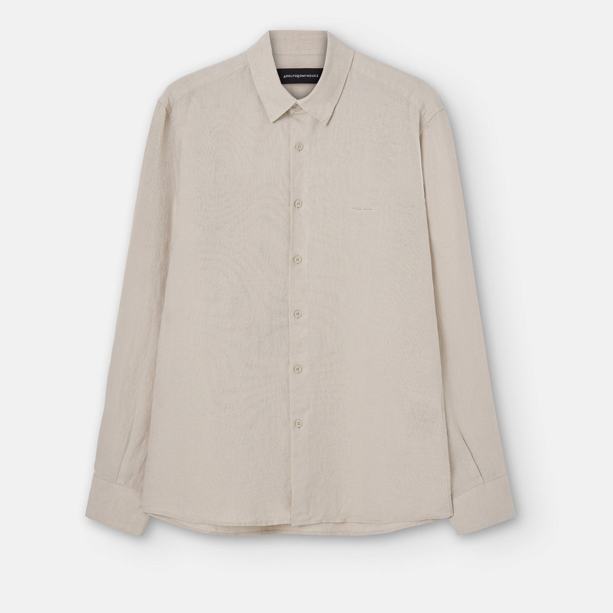 Men Shirt | Ecru Linen Lapel Collar Shirt by Spanish designer Adolfo Dominguez