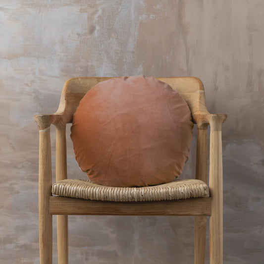 Velvet Round Cushion | Terracotta Round