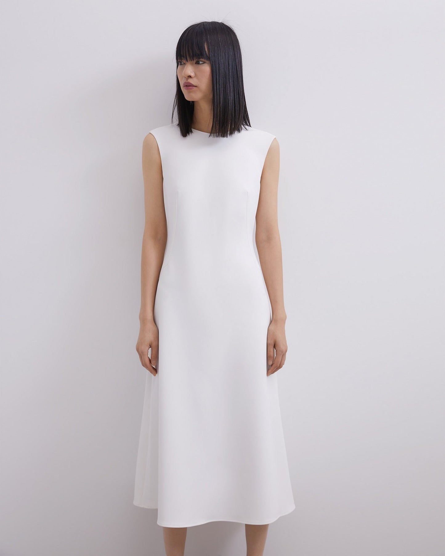 Ecru Open Back Midi Dress