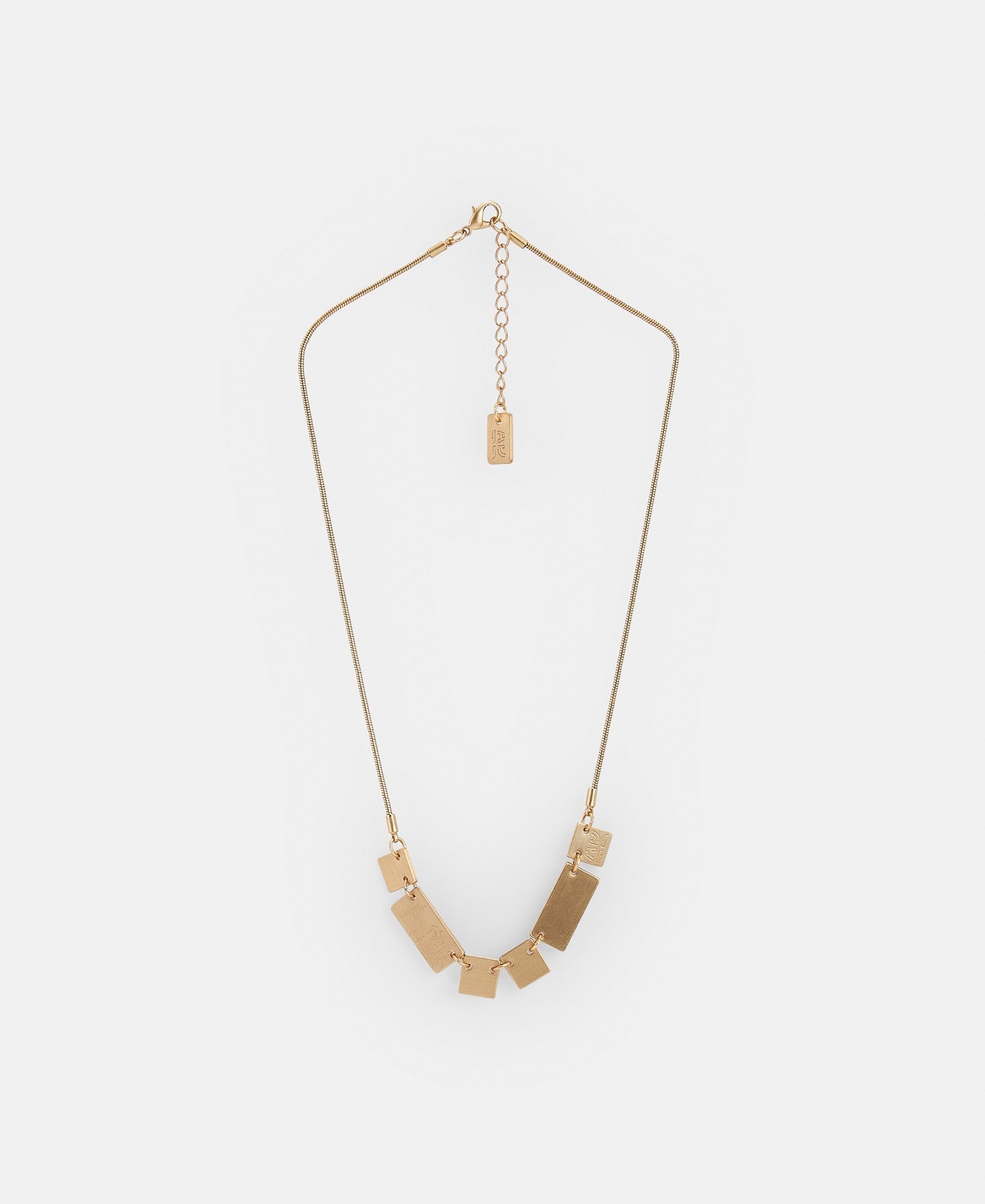 Women Necklace | Gold Brass Microchip Motif Necklace by Spanish designer Adolfo Dominguez