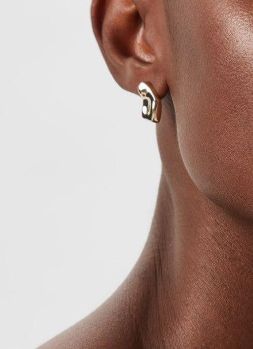 Women Earrings | Gold Irregular Gold-Plated Earrings by Spanish designer Adolfo Dominguez