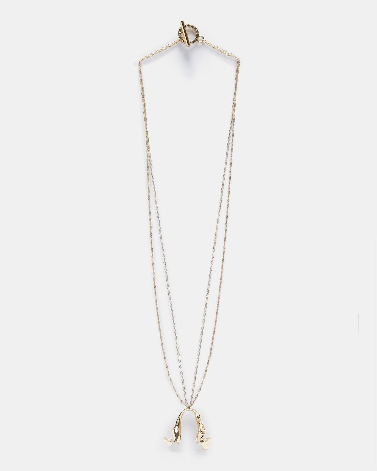 Women Necklace | Gold Long Necklace With Open Pendant by Spanish designer Adolfo Dominguez