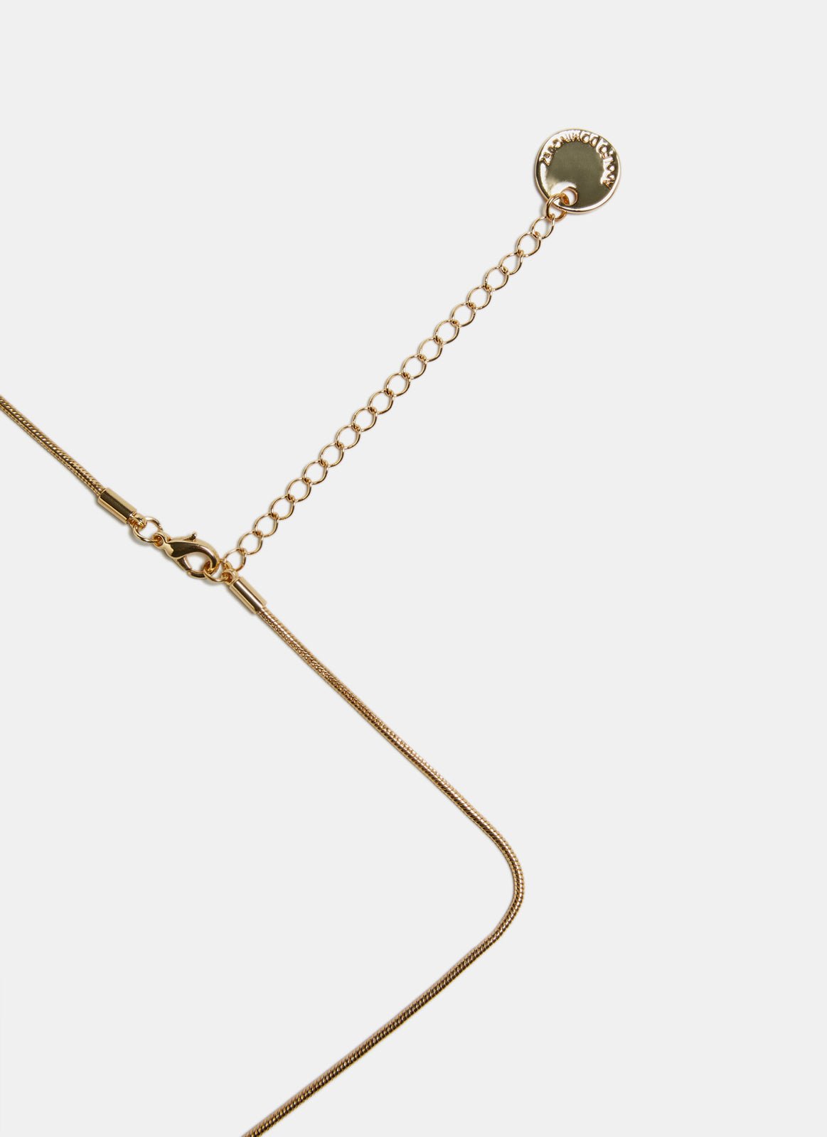 Women Necklace | Gold Long Necklace With Oval-Shaped Pendant by Spanish designer Adolfo Dominguez