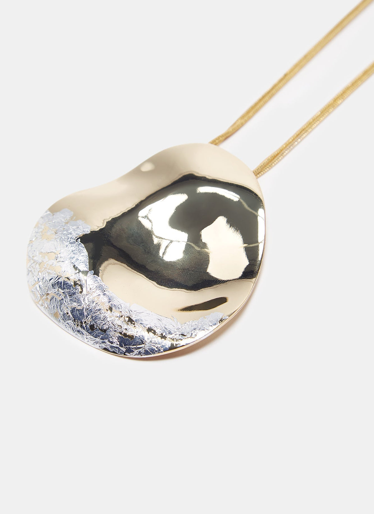 Women Necklace | Gold/Silver Textured Necklace With Iridescent Tones by Spanish designer Adolfo Dominguez
