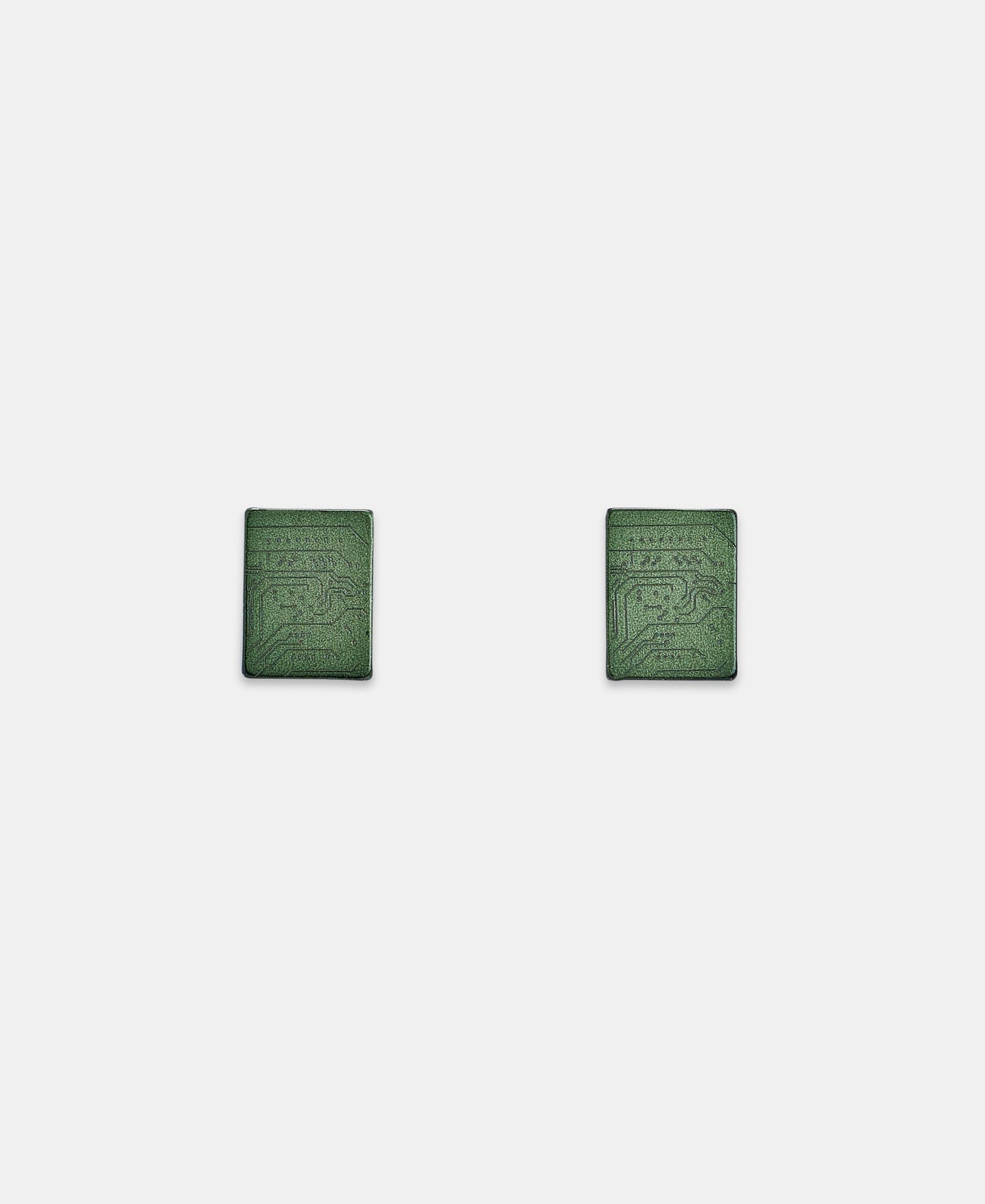 Women Earrings | Green Rectangular Earrings Engraved Author by Spanish designer Adolfo Dominguez