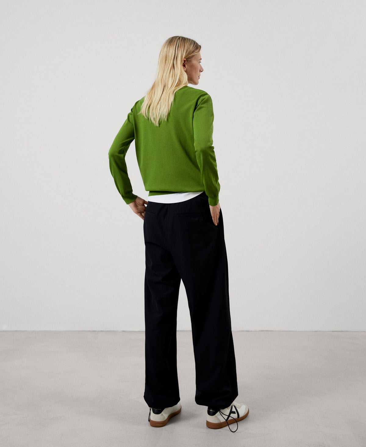 Women Jersey | Green Recycled Nylon Ultrathin Sweater by Spanish designer Adolfo Dominguez
