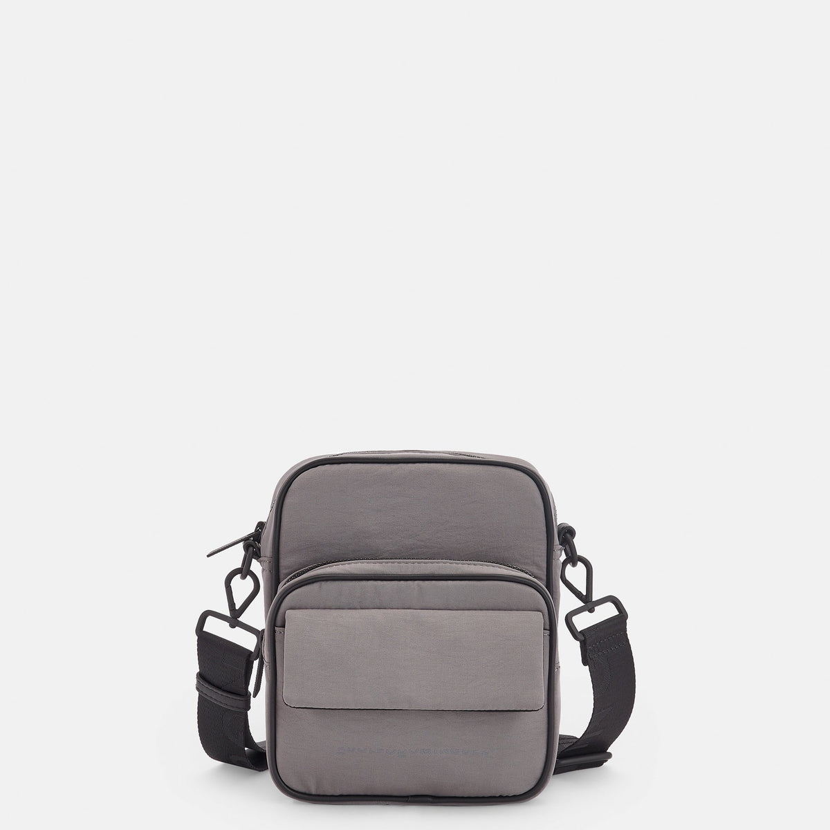 Men Bags | Grey Small Recycled Polyester Shoulder Bag by Spanish designer Adolfo Dominguez