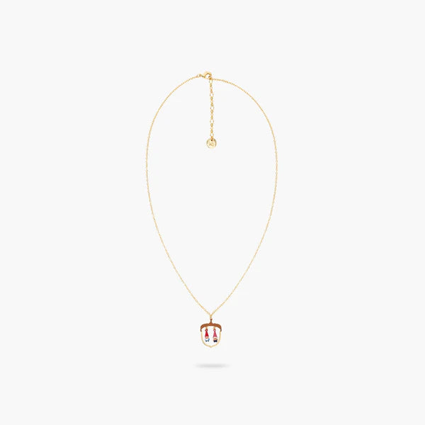 Hazelnut And Garden Gnome Pendant Necklace | ascp3011