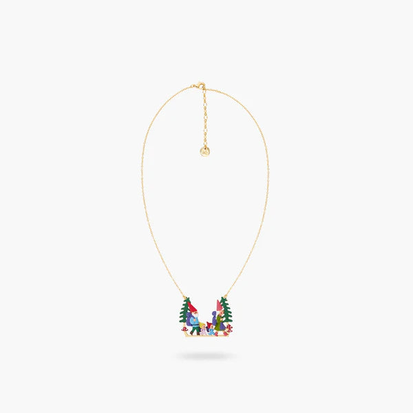 Hiking Toadstool Family Statement Necklace | ASCP3031