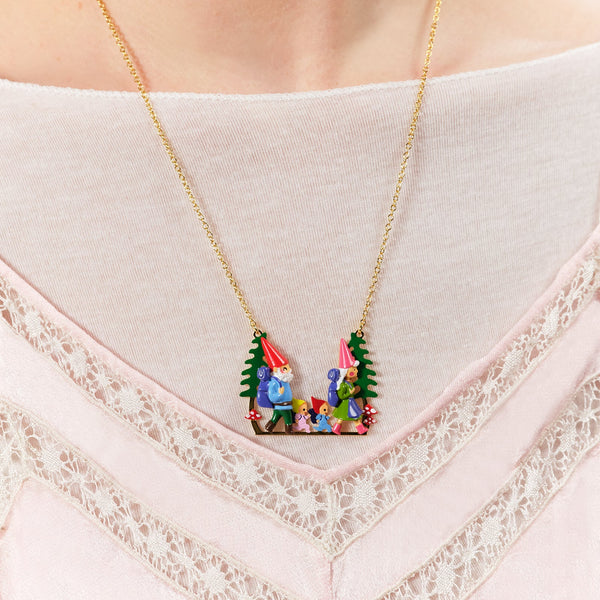 Hiking Toadstool Family Statement Necklace | ascp3031