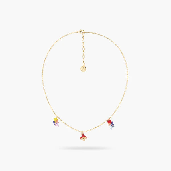 Hiking Young Gnomes And Mushroom Charm Necklace | ascp3051