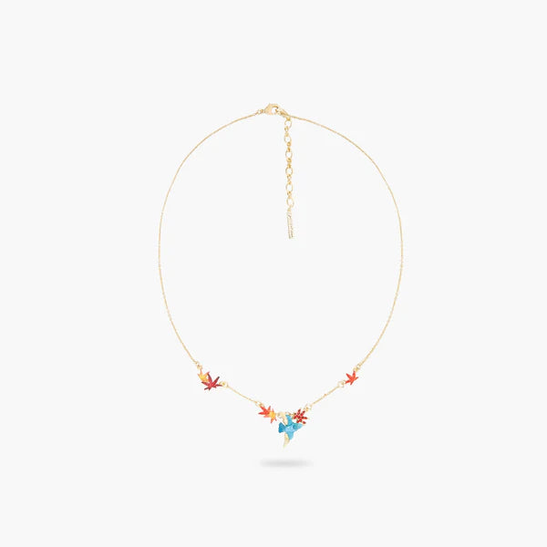 Kingfisher And Maple Leaf Statement Necklace | aspl3031