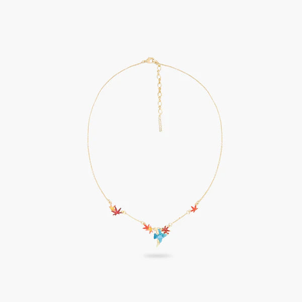 Kingfisher And Maple Leaf Statement Necklace | ASPL3031