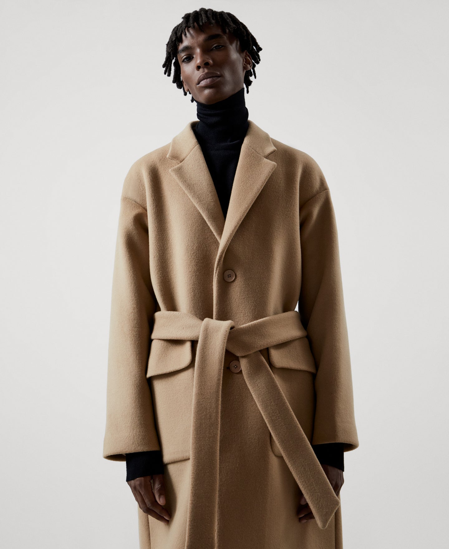 Light Brown Merino Wool Cloth Oversize Coat – Love Persimmon