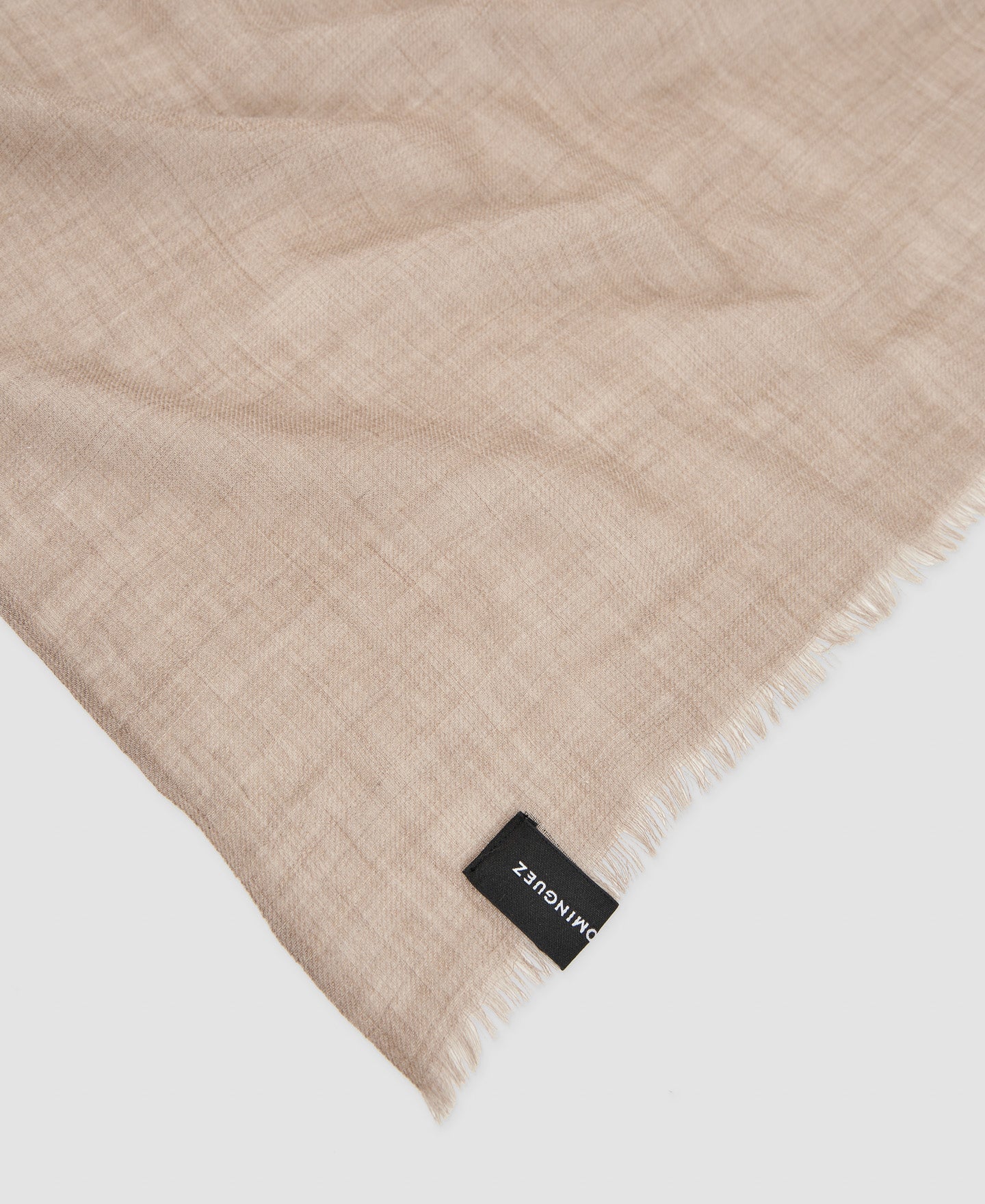 Men Scarf | Light Brown Merino Wool Scarf by Spanish designer Adolfo Dominguez