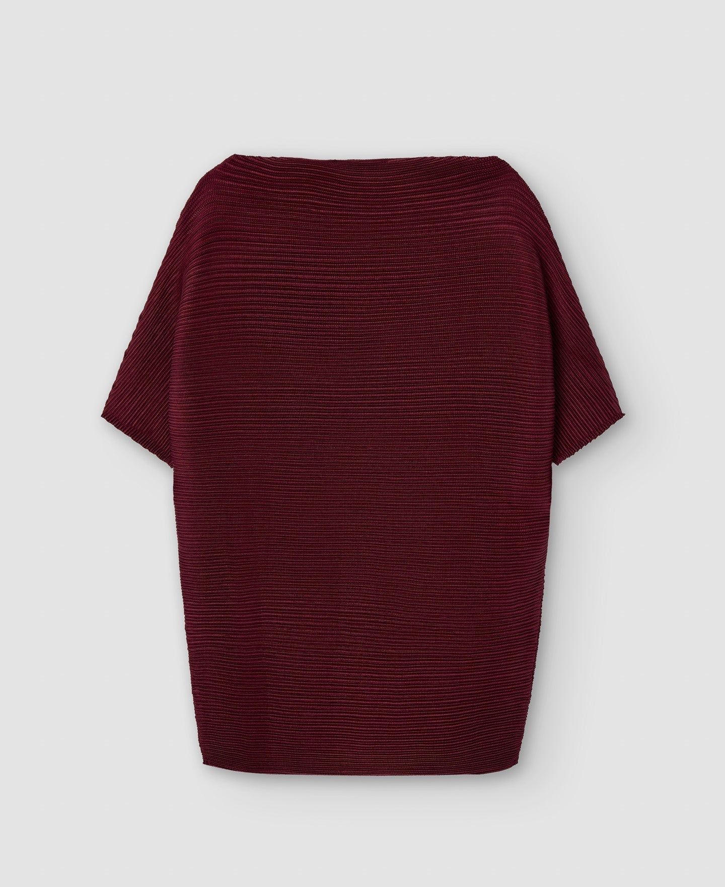 Women Shirt | Maroon Crinkle Bat Sleeve Sweater by Spanish designer Adolfo Dominguez