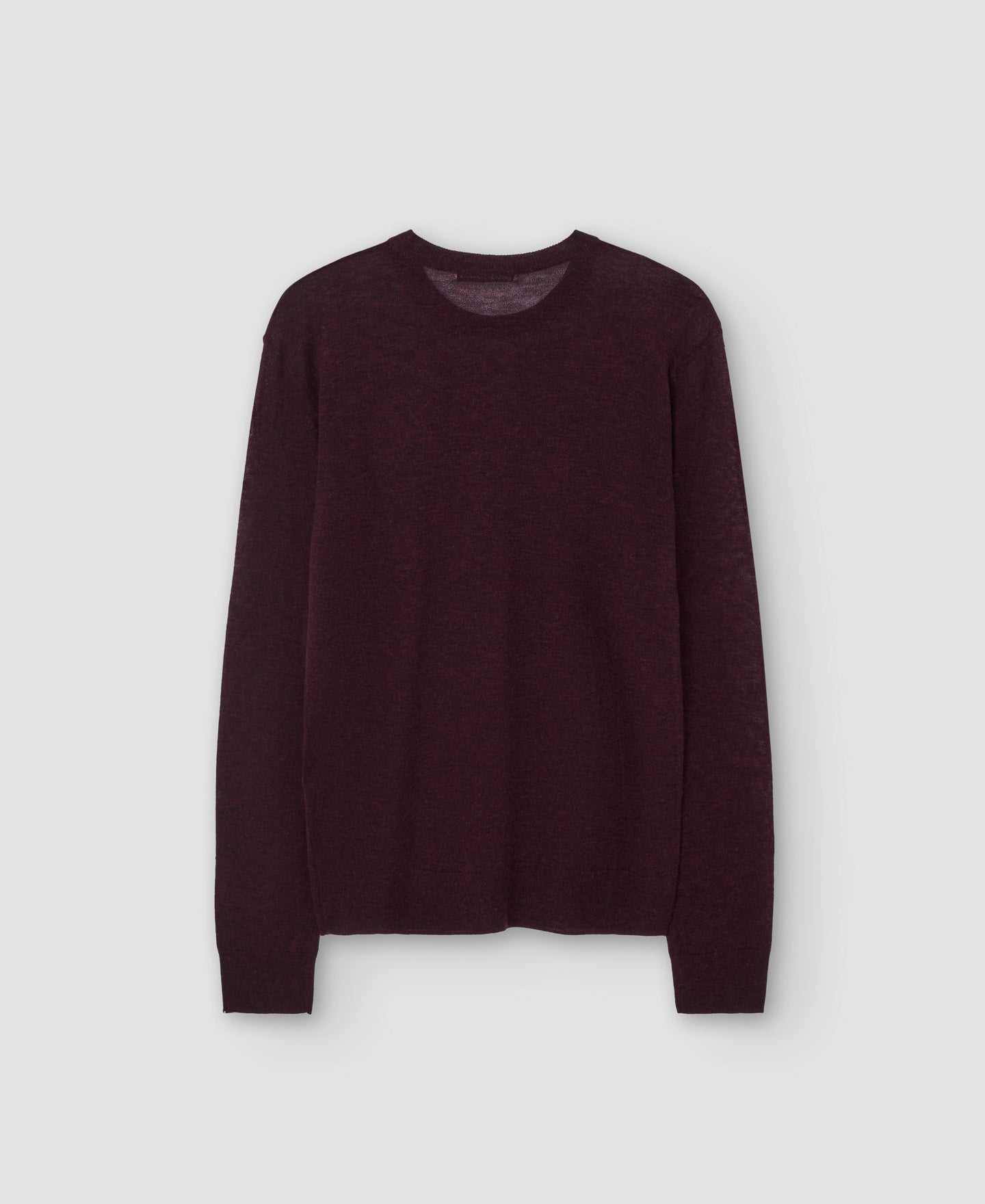 Women Jersey | Maroon Merino Wool Crew Neck Sweater by Spanish designer Adolfo Dominguez