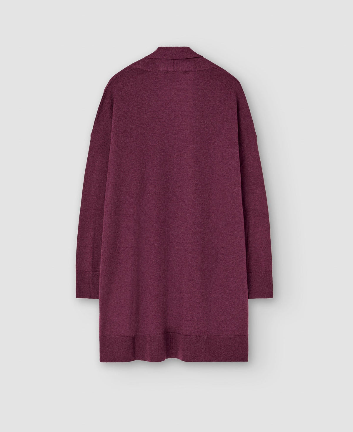 Women Knit Jacket | Maroon Responsible Merino Wool Jacket by Spanish designer Adolfo Dominguez