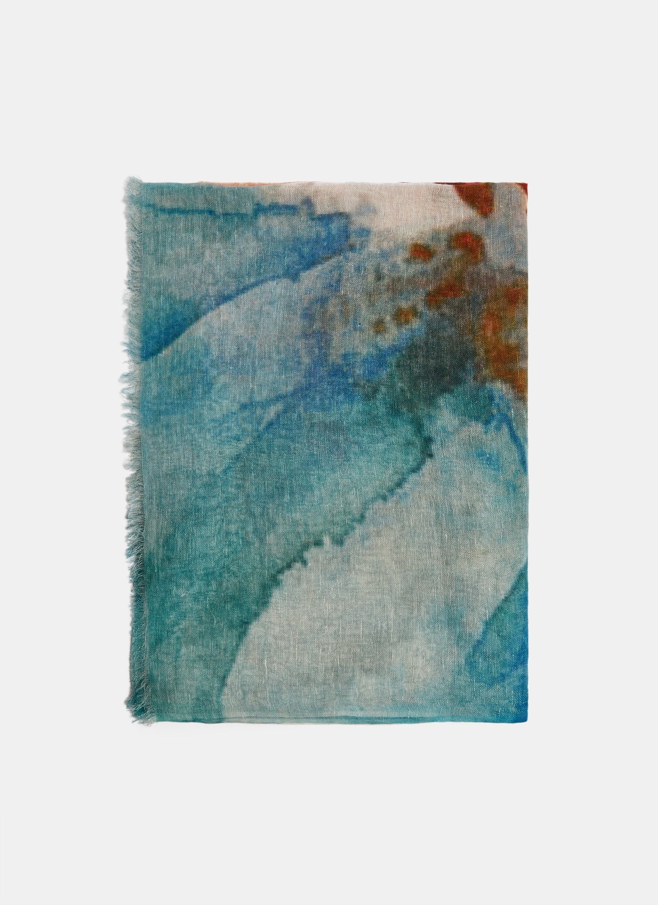 Women Scarf | Multicolour Linen And Cotton Scarf With Print by Spanish designer Adolfo Dominguez