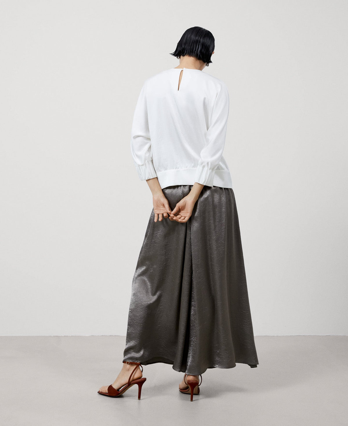 Women Short Sleeved Shirt | Natural White Dolman Sleeve Shirt by Spanish designer Adolfo Dominguez