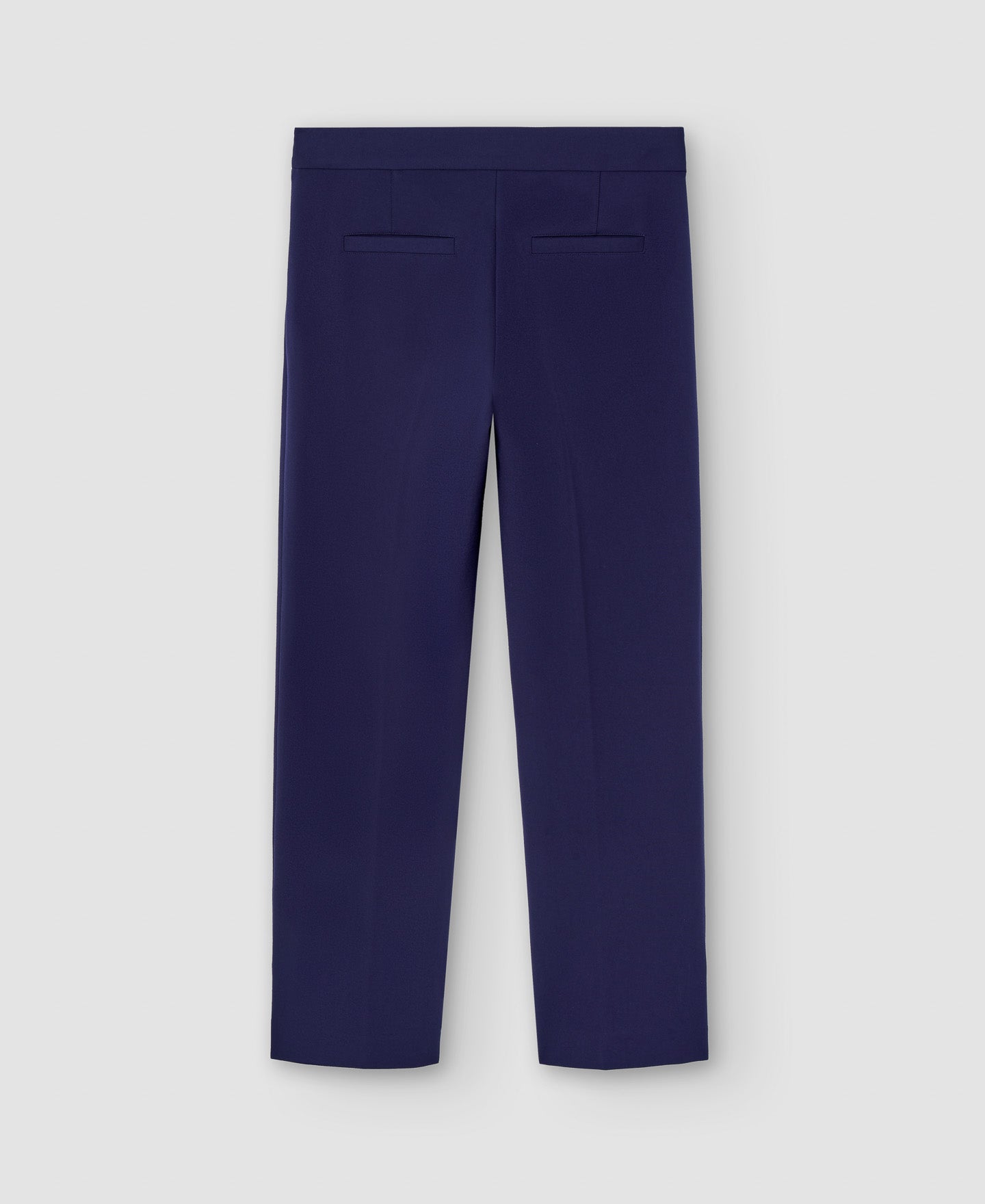 Women Trousers | Navy Blue Ankle Length Viscose Skinny Trousers by Spanish designer Adolfo Dominguez