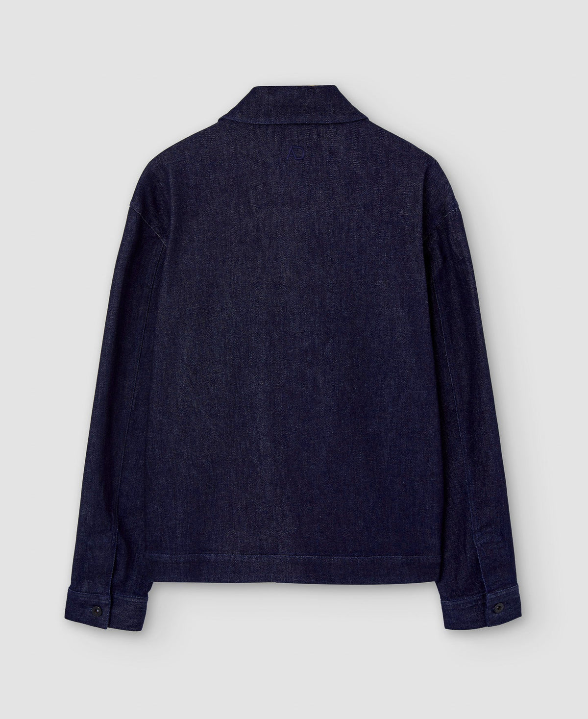 Men Jacket | Navy Blue Demin Overshirt In Recycled Materials by Spanish designer Adolfo Dominguez