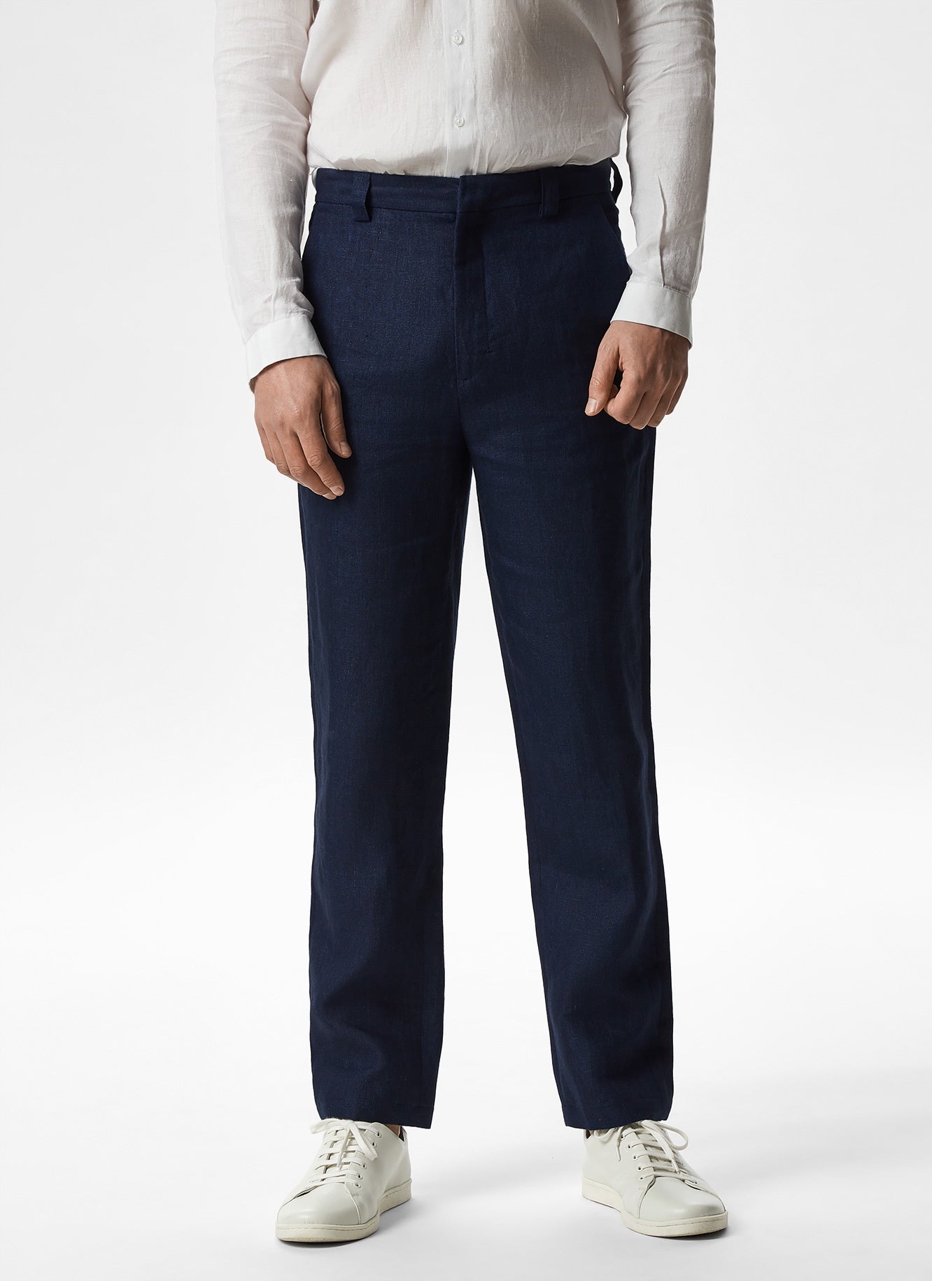 Navy Blue Linen Trousers With Side Pockets Love Persimmon — free download