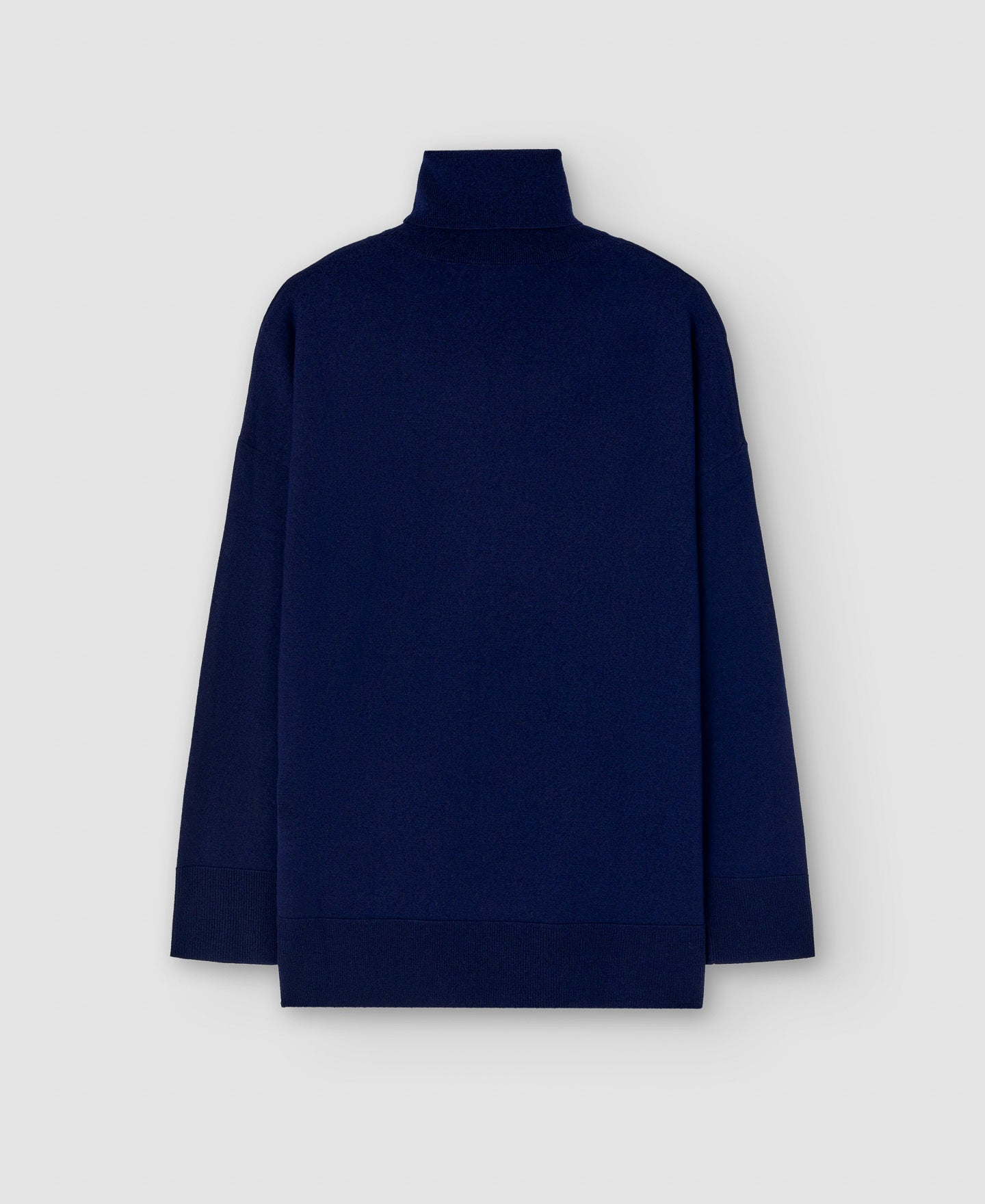Women Jersey | Navy Blue Merino Wool Turtleneck Sweater by Spanish designer Adolfo Dominguez